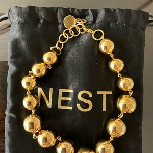 NEST JEWELRY Gold STATEMENT Beaded Necklace
